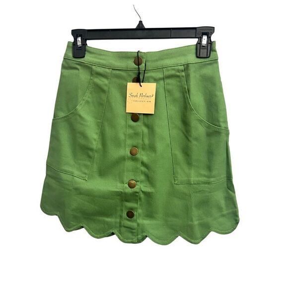 Smak Parlour Lime Green Campus Mini Skirt - Picture 3 of 6